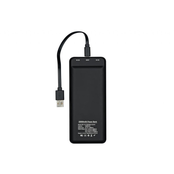Портативное зарядное устройство 2Е 20000мА/ч, DC 5V, 2USB-2.1A&2.1A, 4 LED indicator, Soft,черный